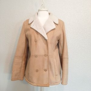 ESPRIT Tan Faux Suede Leather Lined Jacket